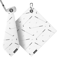 ClubSmith 골프 백 및 클럽용 마그네틱 골프 타월 45.7 x 45.7cm(18 x 18인치) 프리미엄 와플 극세사 골프 액세서리 남성/여성용 선물 및 장비 (화이트, White Golf Clubs