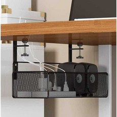 클램프 데스크 선반 책상 브래킷 거치대 테이블 공간활용, 1개, 블랙 / 망사 (조절형)