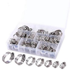 60pcs 8 38mm 스테인레스 스틸 아메리칸 스타일 스로트 클램프 워터 파이프 기관지 고정