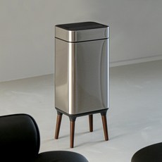 에니드 스마트 자동 쓰레기통 냄새차단 센서 휴지통 26L+다리, 실버