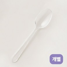 [TM] 고강도 일회용 스푼 투명 175mm 개별포장, 1박스, 100개입