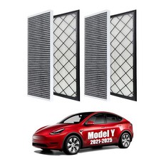 아마존평점4.5+ 미국출고 133631 Model Y 활성탄 외부 헤파 에어 필터 공기 재순환 테슬라 모드 y와 호환 가능한 교체 필터 (모델 y-out-airfilter-