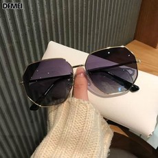 DFMEI 新款墨鏡男女通用加大加寬大臉顯瘦防紫外線太陽眼鏡金屬開車墨鏡