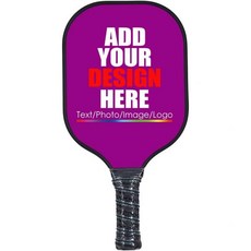 흑연 피클볼 라켓 가볍고 개인화된 사진 텍스트 로고 추가 장비, 15.7"X8", 연한 보라