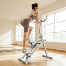 [6년 무료 A/S] 보코토 가정용 천국의계단 스텝퍼 저소음 접이식 운동기구, 화이트