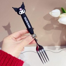 스테인리스 식기 세트 귀여운 포크 스푼, 블랙 쿨리미 포크, 1개, 기본 색상