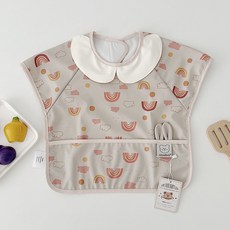 DFMEI 寶寶防水罩衣嬰兒吃飯圍兜嬰幼兒食飯兜兒童無袖反穿衣