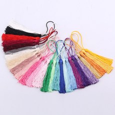 100Pcs/Lot Bookmark Tassels Fringe Brush Handmade Soft Craft Mini with Loops for DIY Crafts Jewelry, Mix 100 Pieces