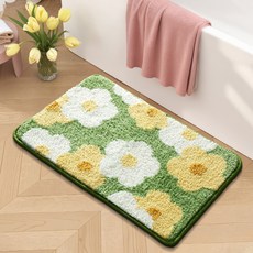 모먼트비 부드러운 도톰 극세사 욕실 화장실 현관 미끄럼방지 논슬립 프리미엄 발매트 60 X 40 CM, 데이지