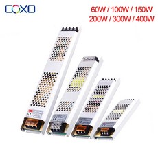 울트라 얇은 LED 전원 공급 장치 DC 12V 24V 조명 변압기 스트립 조명에 대 한 60W 100W 150W 200W 300W 400W AC180-260V 드라이버, [06] 24V, [04] 300W