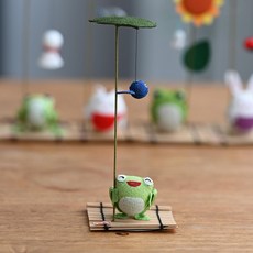 개업선물 집들이 토끼 풍수인테리어 개구리 장식품 일본, 개구리 연잎 물고기