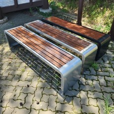 特蘭德 公園椅 戶外長椅 塑木 防水耐候, 银灰色 60CM(單人座）