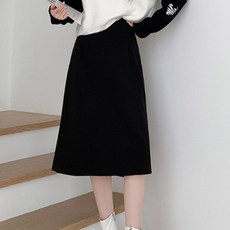 편한 모직 겨울 밴딩 스커트 치마 A라인 ala+94958Yn