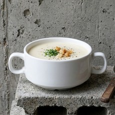 모던 도자기 양손 스프볼 그릭 요거트 스프 그릇 볼