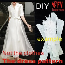 물리적 BLQ-593 스커트 패턴 1:1 패턴 바느질 기질 여성용 드레스 의류, Size 4XL, 1개