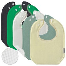 바니블라썸 아기 턱받이 어린이집 준비물 타올 테리 메쉬 빕 terry baby bib, 1개, 5개입, 라임