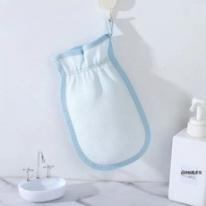 DFMEI 搓澡巾女士專用細砂加厚款雙面去污搓泥家用洗澡搓澡沐浴手套, 奶油藍:如圖, 1個