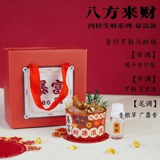 臺灣出貨 肉桂生財擴香石無火晶石香薰持久家用臥室香氛桌麵擺件生日禮物, 橙色財源滾滾款-沉香木與佛手柑