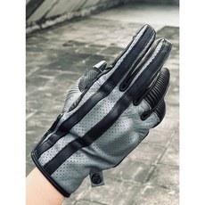 【ACOOL鞋庫文創】真皮防摔手套 復古哈雷 囚徒風格 騎行重機手套 安全防護 舒適透氣, G2402二代囚徒灰黑,M(掌圍18-19)