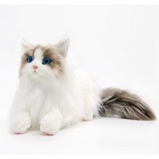 로봇 고양이 심리안정 돌봄 발송 부드러운 동물 인형 안정, L. 래그돌 고양이 인형 - 기본