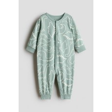 H&M 브랜드관 패턴 파자마 수트 라이트 그린/공룡 1189952042