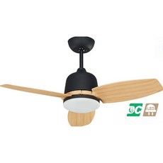 穩帝士 52吋 DC直流變頻吊扇 附LED燈具 遙控器, 原木黑,黃光