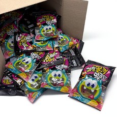 오리온 과일꿀꺽 왕꿈틀이 젤리 30봉 복숭아 레몬 과즙젤리, 30개