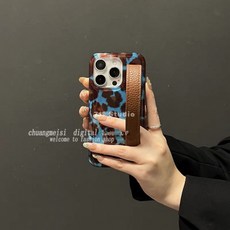 復古豹紋皮紋腕帶蘋果手機殼iPhone14promax小衆15/12/13高級11腕帶手機殼手機套