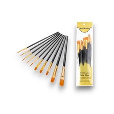 더하임 도색용 붓 10종 올인원 세트 프라모델 피규어 건담 건프라 미니어처 디테일링 브러쉬, 1세트, 블랙