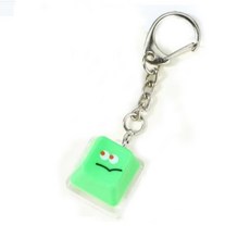 키보드 키체인 스트레스 해소 피젯 클릭 버튼 가방 장식 펜던트, Green