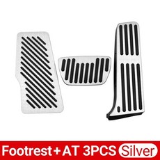 알루미늄 자동차 가속 페달 브레이크 발받침 커버 논슬립 패드, 6. Silver 3pcs, 기본