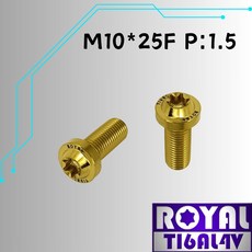 【瘋螺絲】ROYAL M10*25F P:1.5 飛碟頭型螺絲 64鈦/鈦合金螺絲 土豪金, 1個