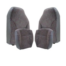 FZJDSD 닷지 램 1500 2500 3500 1998 1999 2000 2001 2002와 호환되는 미스트 그레이 운전석 및 조수석 측면 하단 상단 린 백 교체 천 시트 커, FZJDSD 닷지 램 1500 2500 3500 199