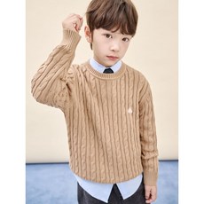 매장정품 빈폴 키즈 BEANPOLE KIDS 면 케이블 풀오버 니트 - 베이지 203051