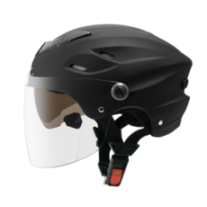 【 ZEUS 】ZS 125FC 雙鏡片 內墨鏡 多色選擇 雪帽 半罩式 鏡片 半罩安全帽 長鏡片, 消光黑