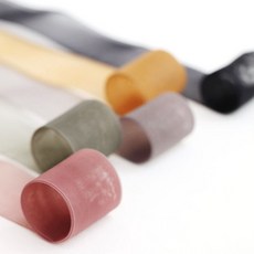 리본빌 브리엘라 오간디 고급 오간디리본 꽃포장 청첩장리본, 1개, 7.카키(Khaki) - 20마롤(약 18M)