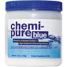Boyd Chemi‑Pure Blue 156.9g5.5온스 수족관 여과 매체 프리미엄 압출 탄소 + 나일론 백에 담긴 이온 교환 수지 독소 인산염 및 금속 제거 278729, Boyd Chemi‑Pure Blue 156.9g5.5