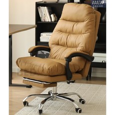 電腦椅書桌椅電腦沙發椅辦公椅舒適久坐可躺老闆椅真皮午睡辦公室座椅書房椅子家用辦公椅, 黑色貓抓皮【不帶腳踏】【後仰140度】,鋁合金腳