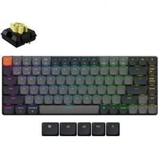 Keychron K2 최대 75% 레이아웃 QMK 무선 맞춤형 기계식 키보드 컴팩트 84 키 블루투스/2.4GHz/화이트 백라이트가 장착된 유선 Mac/Windows/Lin, Banana Switch, Banana Switch