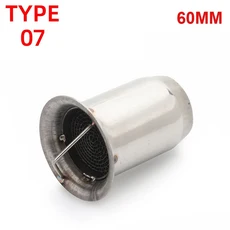 [호환] Alconstar- 51mm/60mm 입구 오토바이 배기 머플러 촉매 DB 킬러 이동식 소음기 제거기 레이스, [01] TYPE-07 60MM