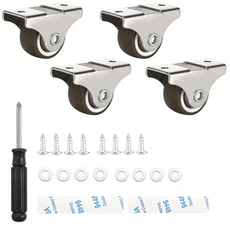 소형 가구 캐스터 휠 로우 프로파일 소프트 고무 롤링 카트 서랍용 미니 리지드 사일런트, 02 2 inch, 01 빠른, 03 4 pcs Directional
