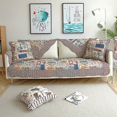 코튼 퀼트 소파 매트 사계절 미끄럼 방지 패브릭 여름 유니버설 시트 쿠션 가죽 소파 커버 거실 장식, 19 90x90cm  1pcs, 08 colour 06