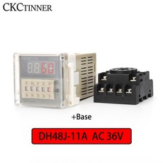 DH48J 11A 11 핀 디지털 카운터 입력 신호 12V 릴레이 380V 접점/센서, AC36V
