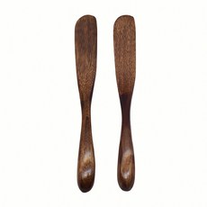 옻칠 우드 버터 나이프 잼 2P 목재 조각 연장 도구 스프레드 주방 기구 조리 용품 세팅, 본상품