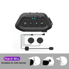 오토바이블루투스 1200mAh 오토바이 헬멧 무선 헤드셋 BT 블루투스 음성 보조 모토 이어폰 헤드폰, 4)Black Hard Mic