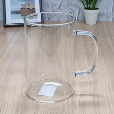 마카 내열유리 대형 머그컵 1L 머그잔 빅머그, 투명, 1개