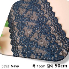 DKLACE-5392-F 자가드 스판 레이스 폭 16cm, 1개, Navy