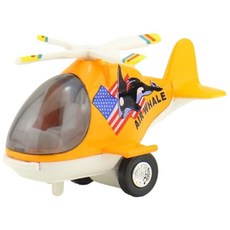 Q版迴力合金直升機玩具 (飛機頭可開), 黃色