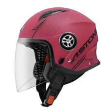 【ASTONE官方直營】MJS AS9 3/4 半罩式安全帽，輕量透氣，快拆鏡片，多款顏色可選，符合CNS安全認證, 平醬果/紅