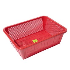 촘촘한 사각소쿠리 구멍이 작은 사각 바구니 소쿠리, 적색, 5개